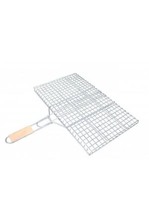Orta Boy Mangal Izgarası - 40x30 cm - Ahşap Saplı