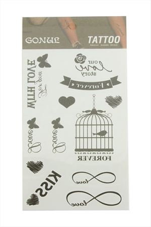 Kafes Tattoo Dövme Sticker - Siyah