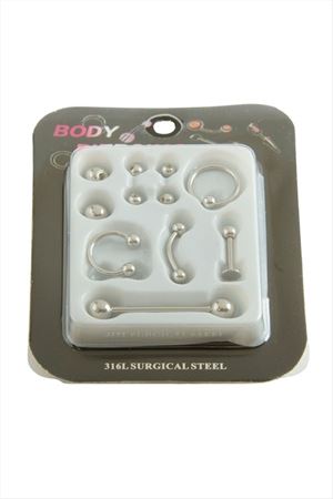 Piercing Set 11 Adet - Gümüş Rengi