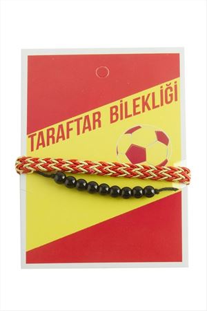 Taraftar Örgülü İp Bileklik - Kırmızı