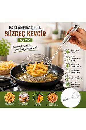 Metal Kevgir - Paslanmaz Çelik - 16 cm