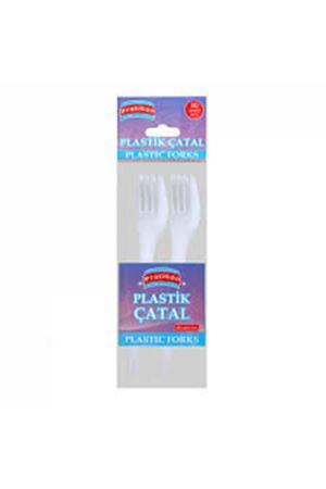 Plastik Çatal Seti - 10'lu Paket - Beyaz Renk - Kullan At Çatal