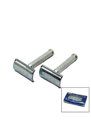 Tıraş Aparatı - Jilet Takmalı - Klasik Model - Metal Nikel Alaşımlı