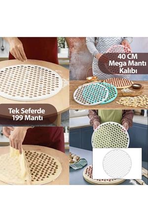 Mega Mantı Kalıbı - 40 cm - 199 Mantı Kapasiteli - Plastik