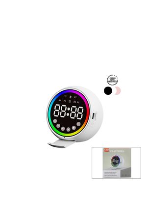 Dijital Çalar Saat - Bluetooth Özellikli Mini Hoparlör - USB Şarjlı - Işıklı