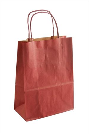 8*15*20 cm Kraft Büküm Saplı Kağıt Poşet 1 Adet - Bordo