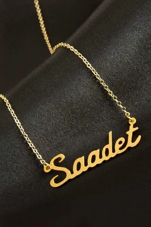 Saadet İsimli Kolye (Kişiye Özel) - Sarı