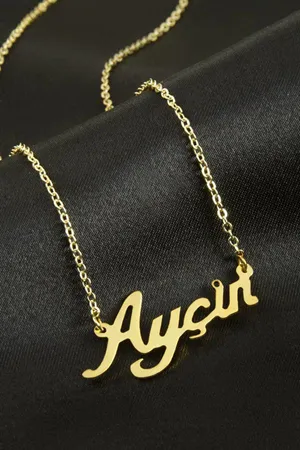 Ayçin İsimli Kolye (Kişiye Özel) - Sarı