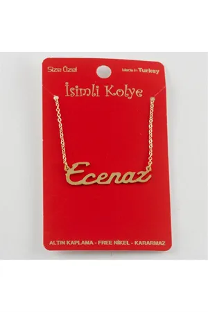 Ecenaz İsimli Kolye (Kişiye Özel) - Sarı