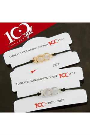 Cumhuriyetin 100. Yılına Özel Bileklik - Gümüş Rengi