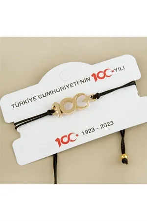 Cumhuriyetin 100. Yılına Özel Bileklik - Gümüş Rengi