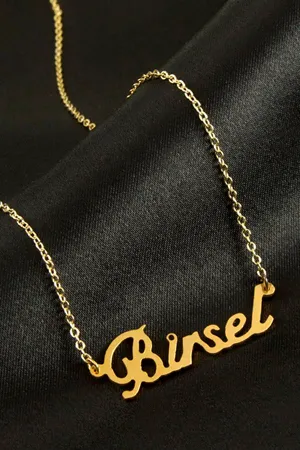 Birsel isimli kolye (Kişiye Özel) - Sarı