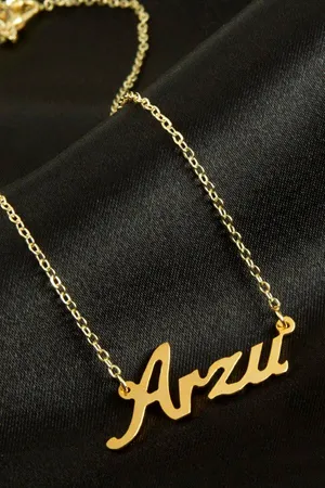 Arzu isimli kolye (Kişiye Özel) - Sarı