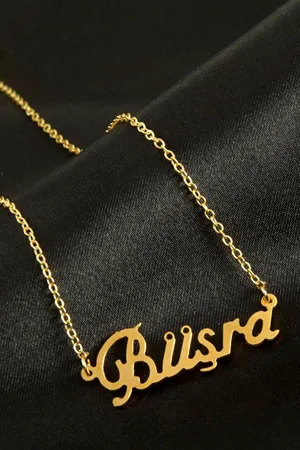Büşra isimli kolye (Kişiye Özel) - Sarı