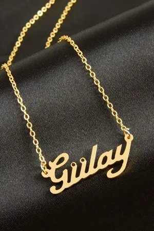 Gülay isimli kolye (Kişiye Özel) - Sarı
