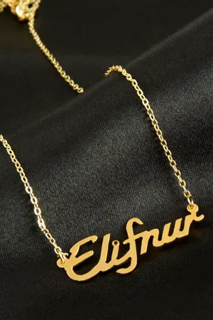 Elifnur isimli kolye (Kişiye Özel) - Sarı