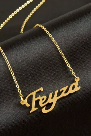 Feyza isimli kolye (Kişiye Özel) - Sarı