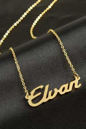 Elvan isimli kolye (Kişiye Özel) - Sarı