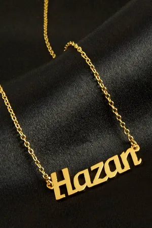 Hazan isimli kolye (Kişiye Özel) - Sarı