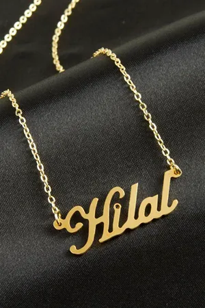 Hilal isimli kolye (Kişiye Özel) - Sarı