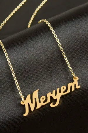 Meryem isimli kolye (Kişiye Özel) - Sarı