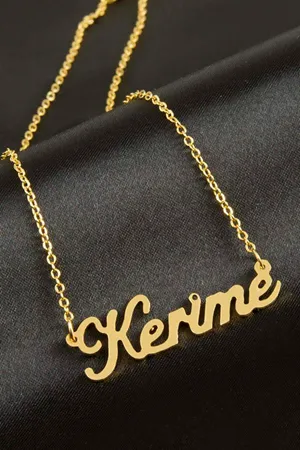 Kerime isimli kolye (Kişiye Özel) - Sarı