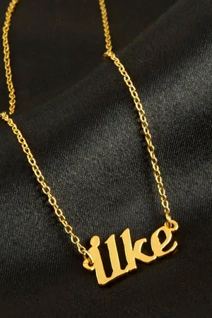 İlke isimli kolye (Kişiye Özel) - Sarı