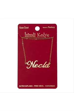 Necla isimli kolye (Kişiye Özel) - Sarı