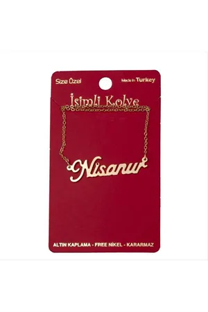 Nisanur isimli kolye (Kişiye Özel) - Sarı