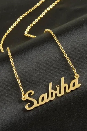 Sabiha isimli kolye (Kişiye Özel) - Sarı