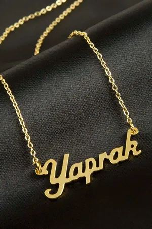 Yaprak isimli kolye (Kişiye Özel) - Sarı