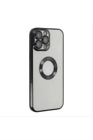 iPhone 12 Pro Lüx Lensli Lazer Silikon Kılıf (Kamera Korumalı) - Siyah