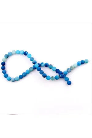 Akik Taşı Mat 8 mm - Mavi