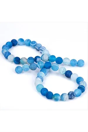 Akik Taşı Mat 8 mm - Mavi
