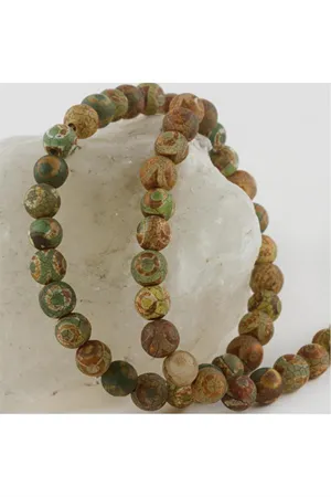 Tibet Akik Taşı Mat 8 mm - Yeşil-1