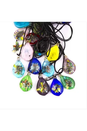 Murano Cam Kolye - Karışık Renk 1