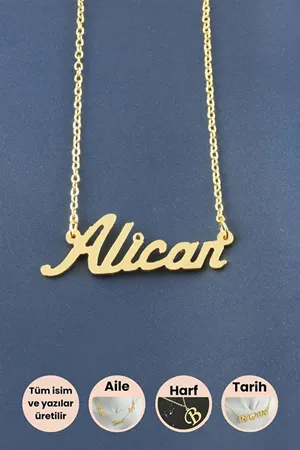 Alican İsimli Kolye - Sarı