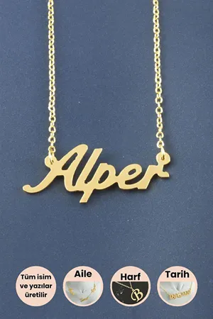 Alper İsimli Kolye - Sarı