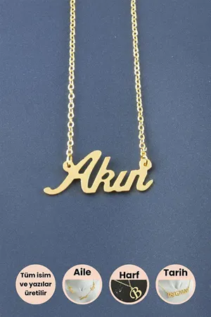 Akın İsimli Kolye - Sarı