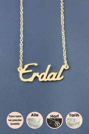 Erdal İsimli Kolye - Sarı