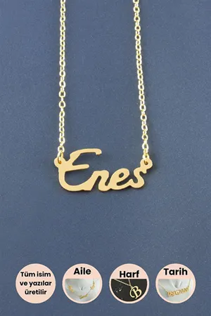 Enes İsimli Kolye - Sarı