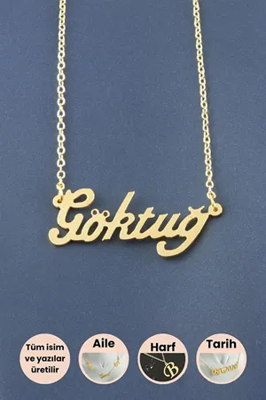 Göktuğ İsimli Kolye - Sarı
