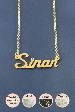 Sinan İsimli Kolye - Sarı