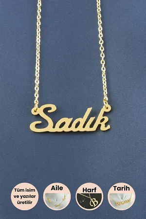 Sadık İsimli Kolye - Sarı