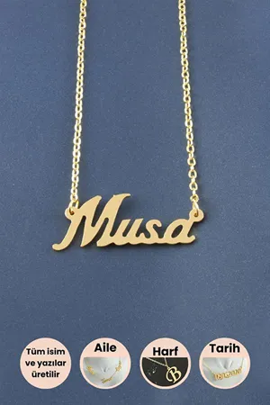 Musa İsimli Kolye - Sarı