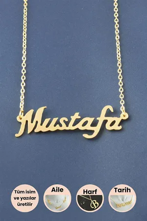 Mustafa İsimli Kolye - Sarı