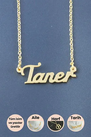 Taner İsimli Kolye - Sarı