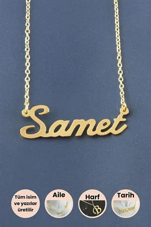 Samet İsimli Kolye - Sarı