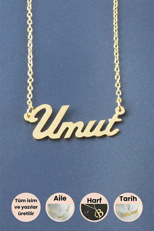 Umut İsimli Kolye - Sarı