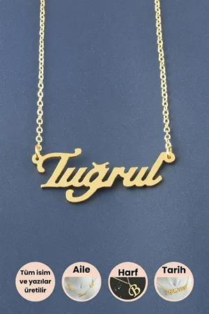 Tuğrul İsimli Kolye - Sarı